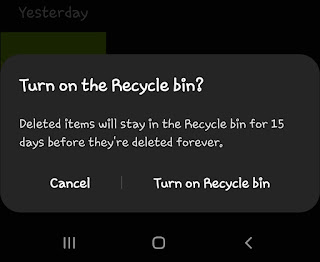 Turn on recycle bin