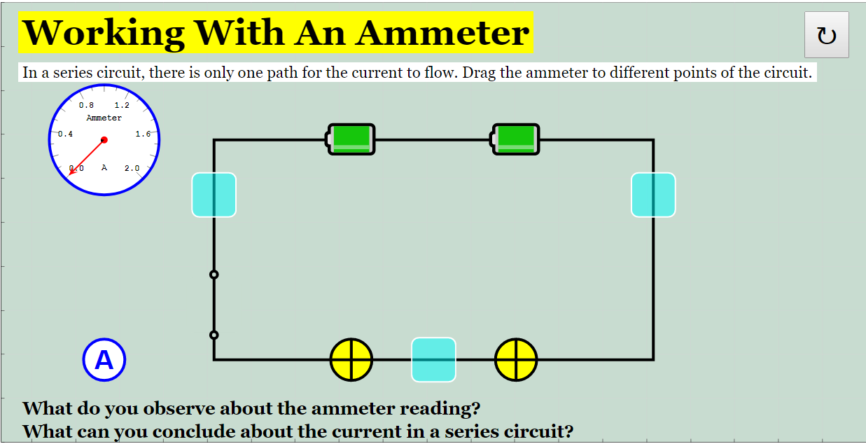 Working With An Ammeter JavaScript Simulation Applet HTML5 Open