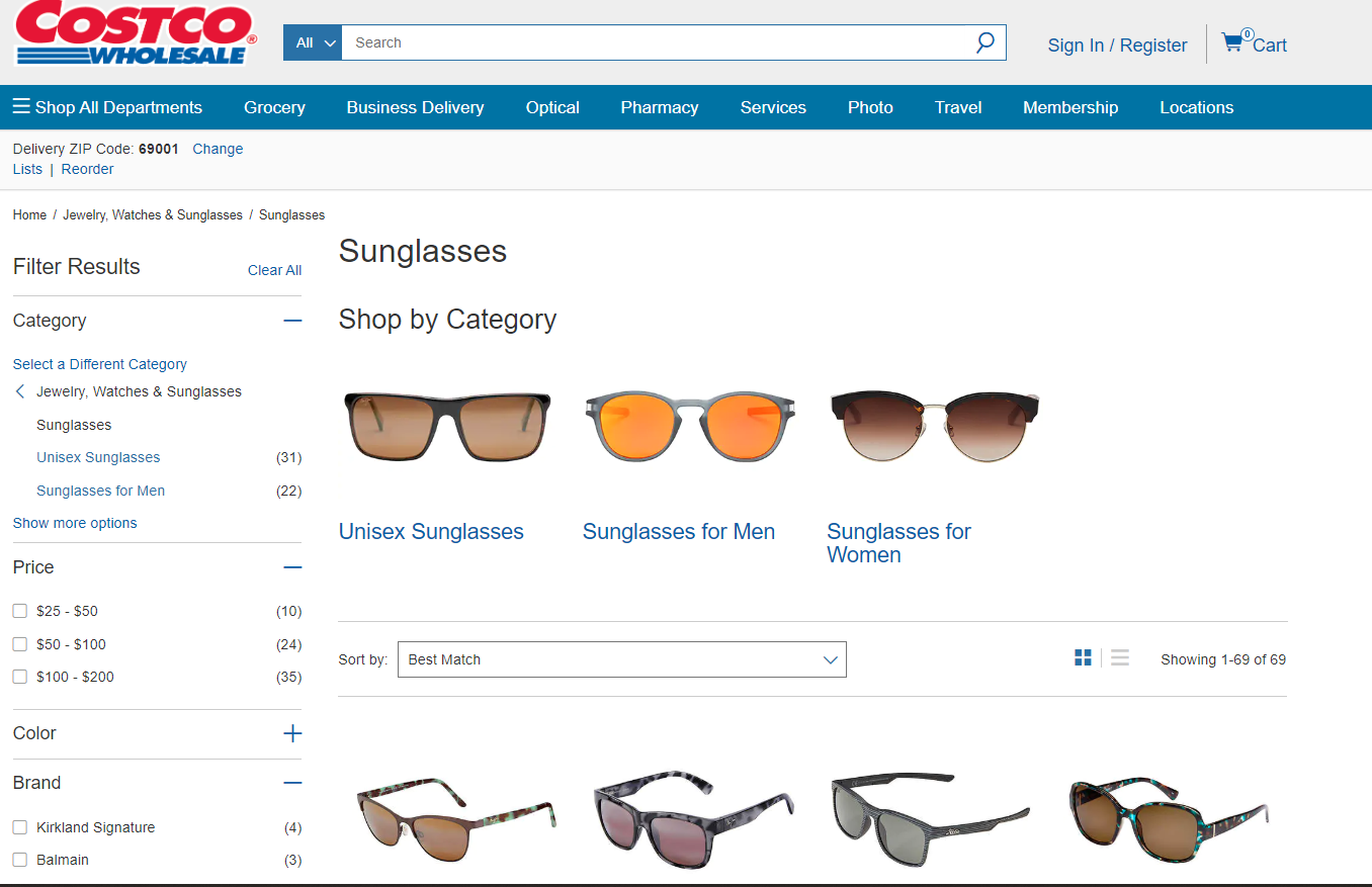 Costco Eyeglass Frames Selection Table Frame