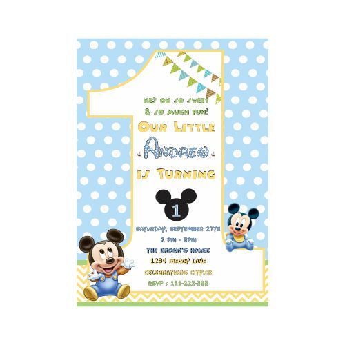 Mickey Mouse 1st Birthday Invitations ideas