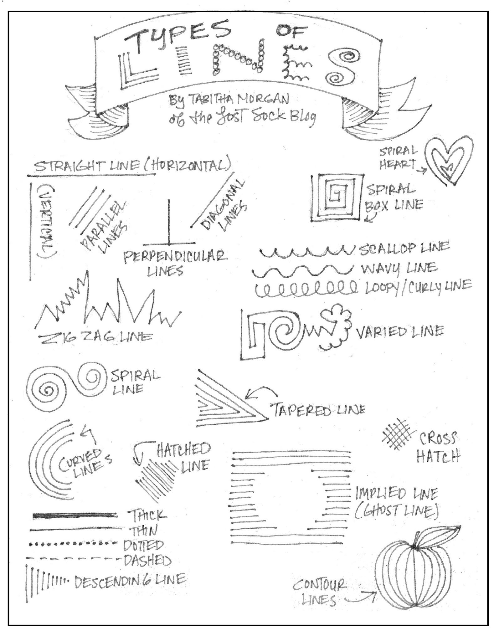 The Lost Sock Implied Line Name Designs