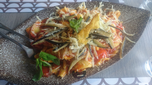 Rocca's Woodfired Pizzeria and Pasta Bar, Blackburn, eggplant pasta