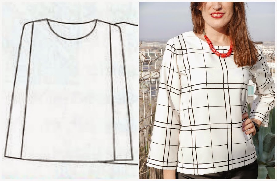 Blusa recta, sin pinzas ni cuello