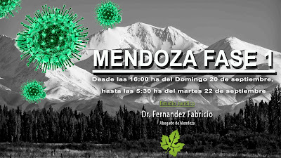 Mendoza a Fase 1. Primavera 2020. Más restricciones desde este sábado 19 al martes 22 de setiembre. 