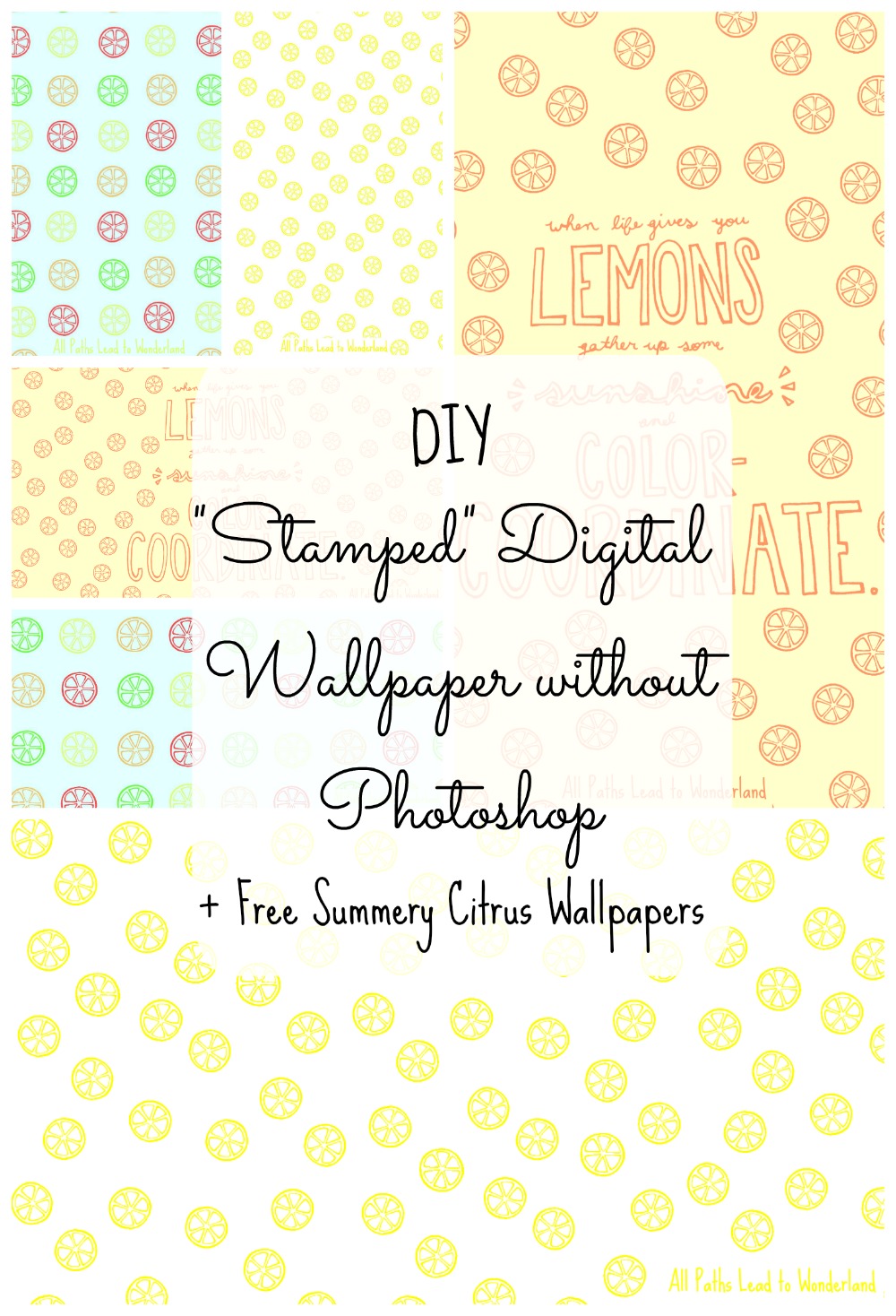 All Paths Lead to Wonderland: DIY “Stamped” Digital Wallpaper w/o