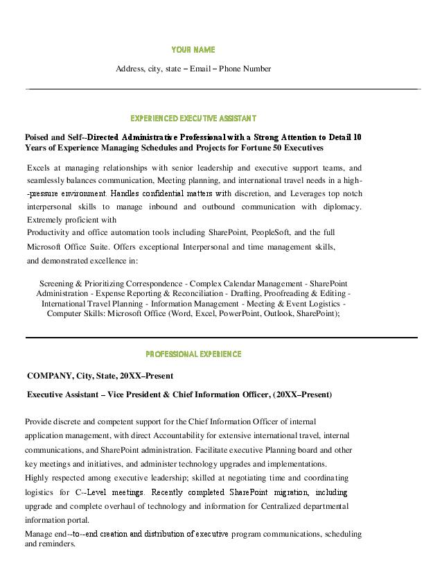 Download Best Executive Assistant - Experienced%2BExecutive%2BAssistant%2BResume Page 001 