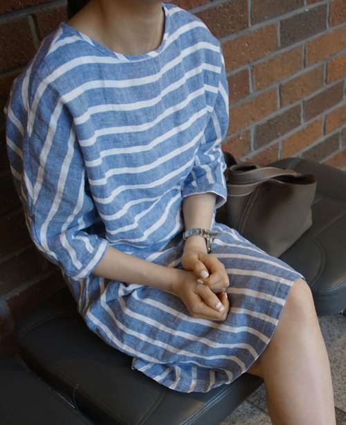 [Holicholic] Linen Blend Striped Dress | KSTYLICK - Latest Korean ...