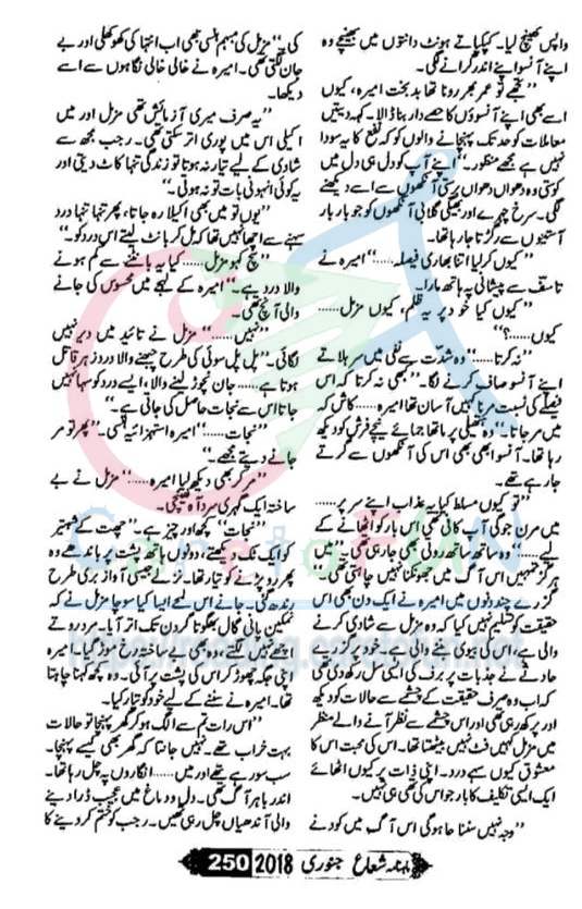 Ishq Barhana By Farah Bukhari Shuaa Digest January 2018