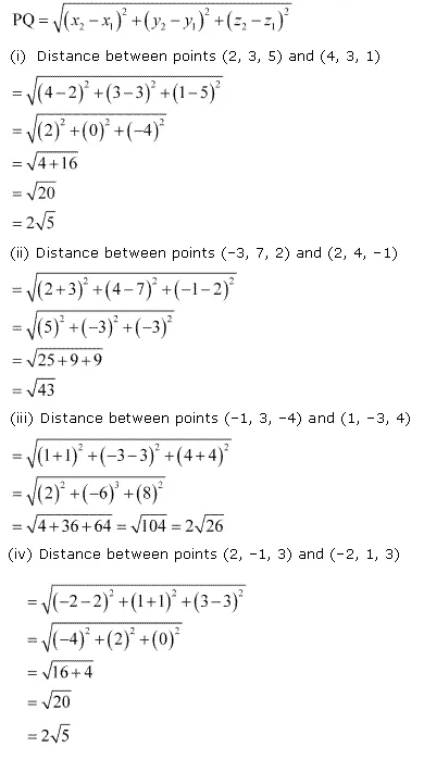 NCERT Solutions for Class 11 Maths Chapter 12 Introduction to Three Dimensional Geometry