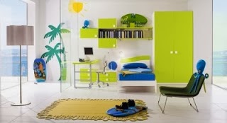 Dormitorios para adolescentes en verde y azul - Ideas para decorar