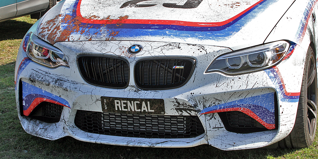 Just A Car Guy check out the vinyl wrap on the BMW that Darryl