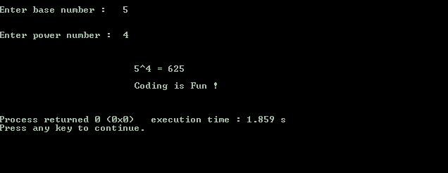 C Program to calculate a Number raised to the Power of N using ...