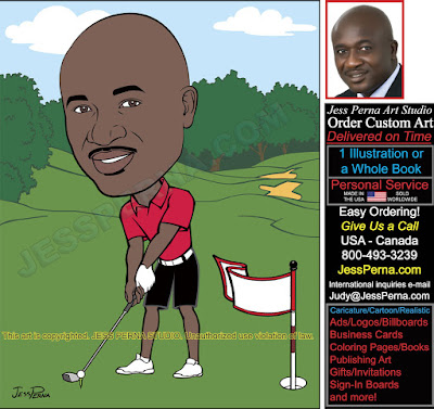 Golfer 50th Birthday Caricature 