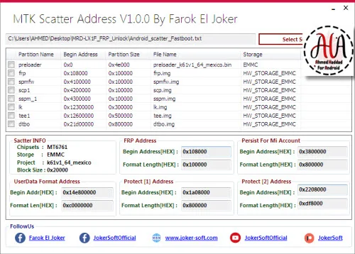 MTK Scatter Address EXE