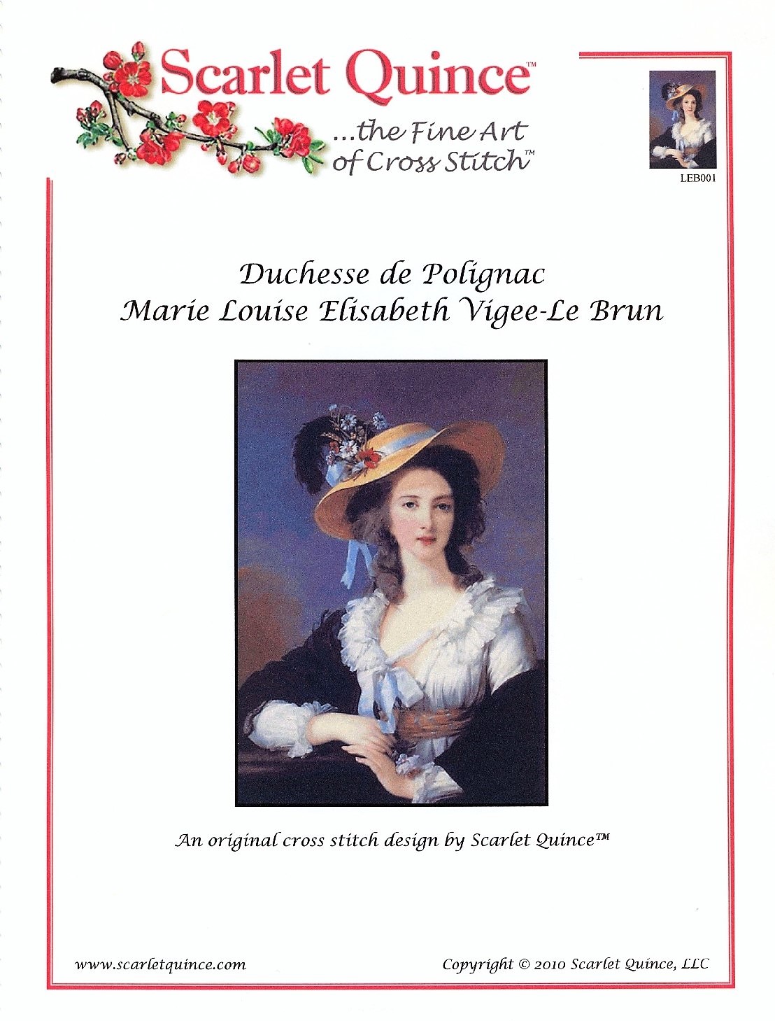 Вышивалка LEB001 "Duchesse de Polignac" Scarlet Quince