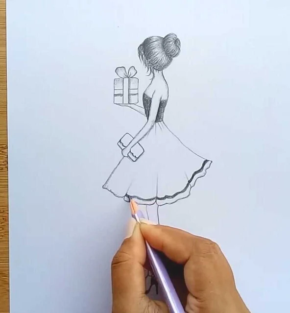 رسم فتاة بالرصاص رسم فتاة جميلة بالرصاص