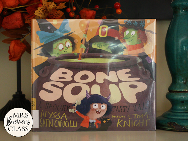 Bone Soup book study activities unit with Common Core aligned literacy companion activities and a craftivity for Halloween in Kindergarten and First Grade