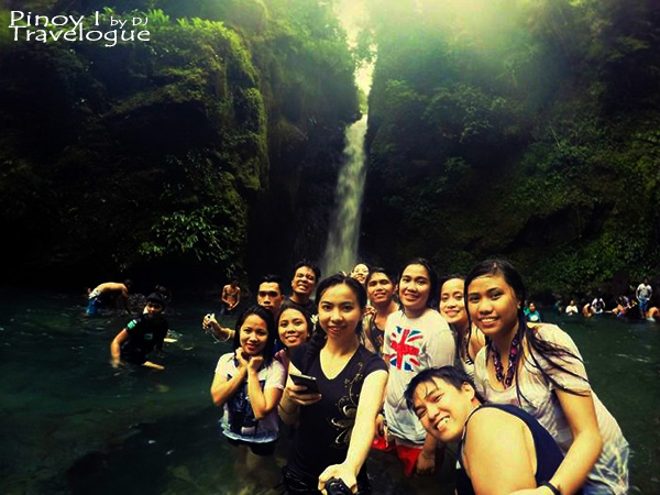 Group selfie with the Mother Falls