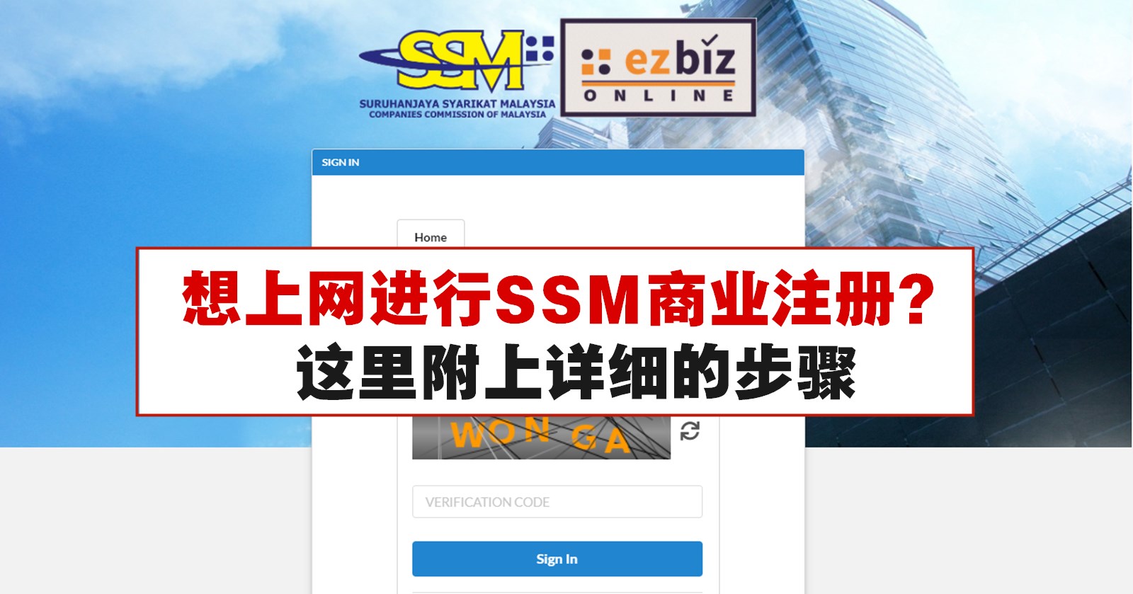 上网进行SSM商业注册的方法