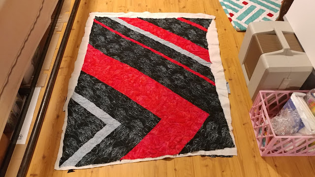 Modern quilt made with rayon fabrics