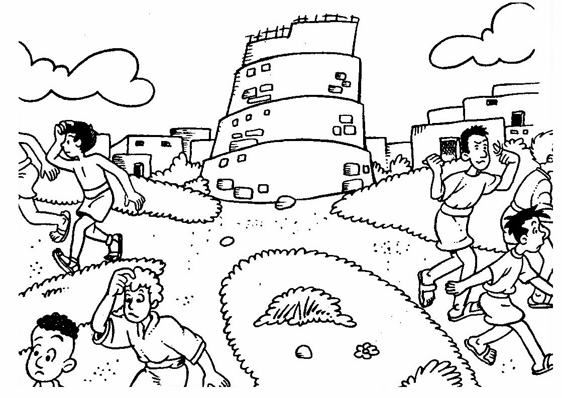 La Torre De Babel Lamina en blanco y negro de torre de babel para pintar en linea con el ordenador. me aburre la religion blogger