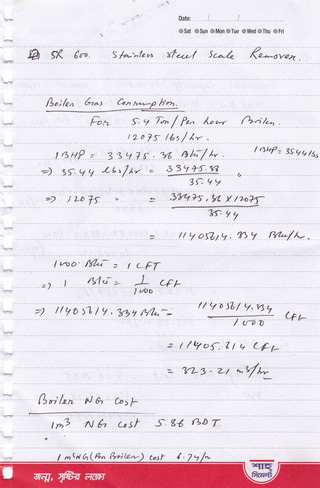 UNIVERSAL EDUCATIONAL HUB Boiler, Generator Gas Consumption calculation