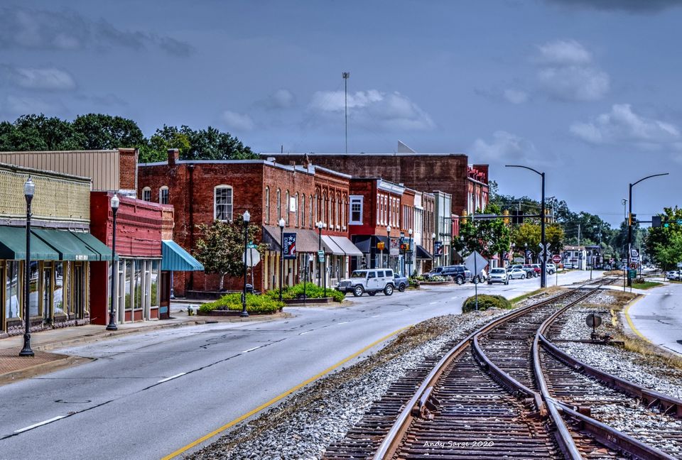 Old buildings in downtown Commerce