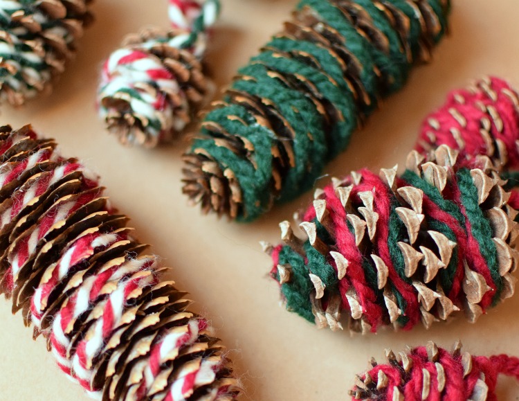 Yarn-Wrapped Pinecones - A Pretty Fix