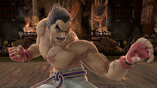 Kazuya making a fighting pose in his father's dojo