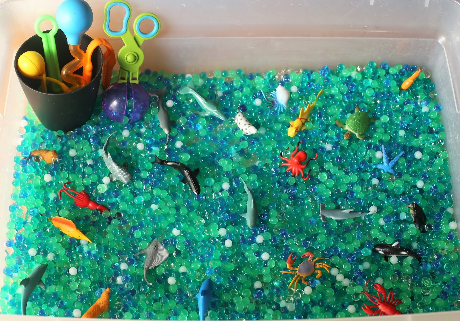 The Ultimate Guide to Setting up Sensory Bins Using Water Beads