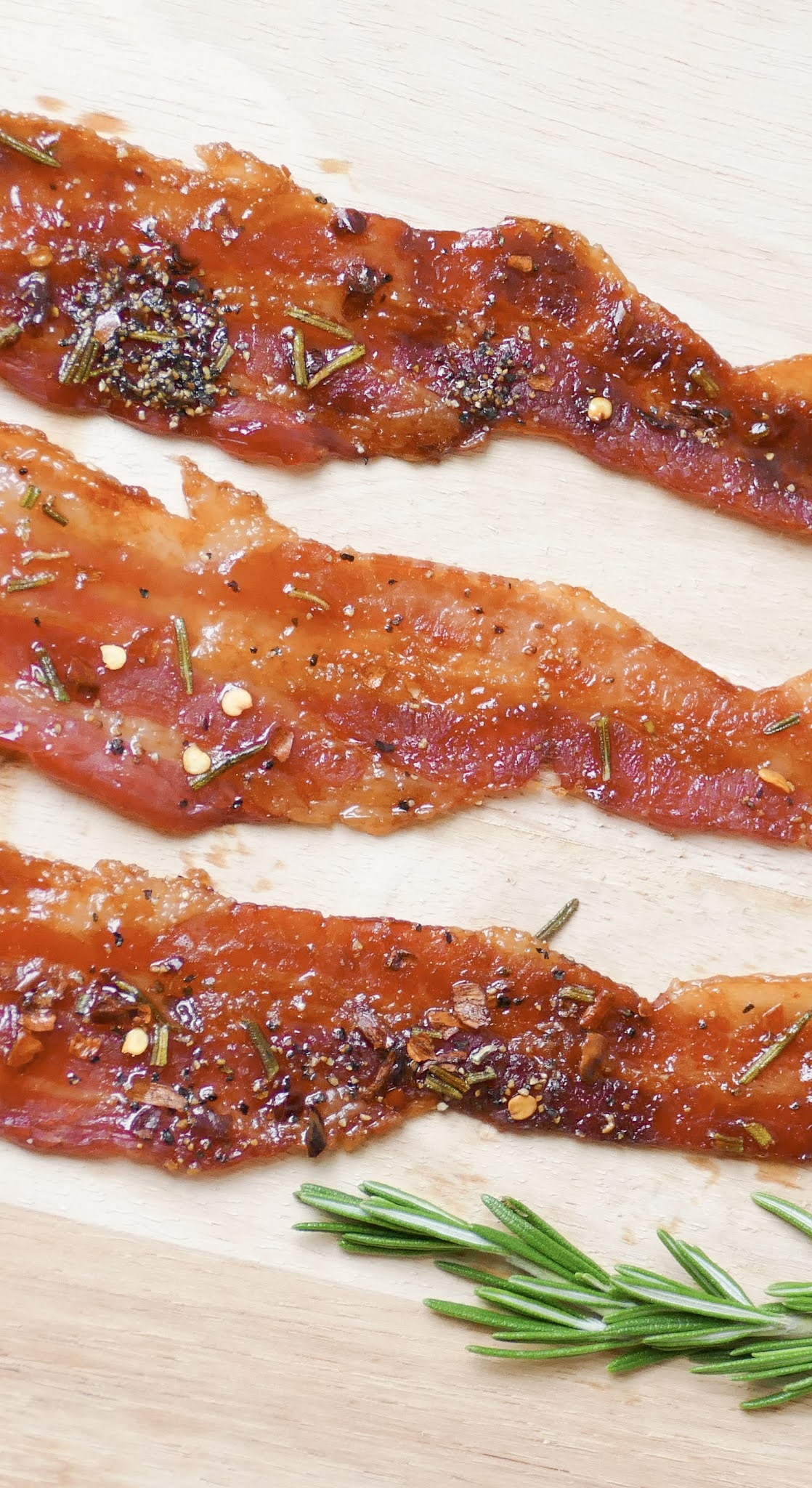 Rosemary Sweet and Spicy Candied Bacon