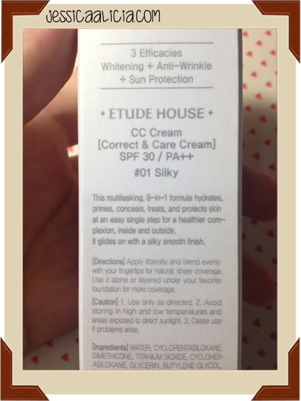 Review : Etude House CC Cream #01 Silky by Jessica Alicia