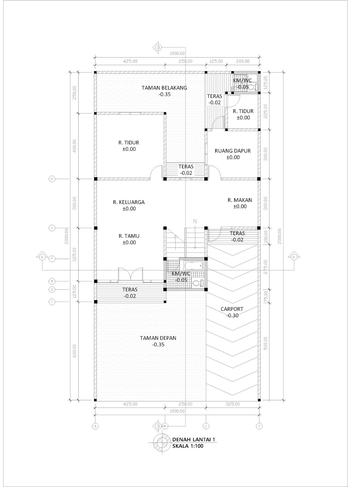 Jasa Gambar Desain: DENAH RUMAH UKURAN 10 X 20 M