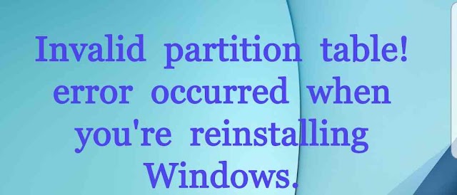 Invalid partition table.