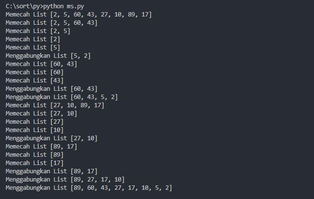 Algoritma Sorting (Quick Sort, Merge Sort) Pada bahasa Python