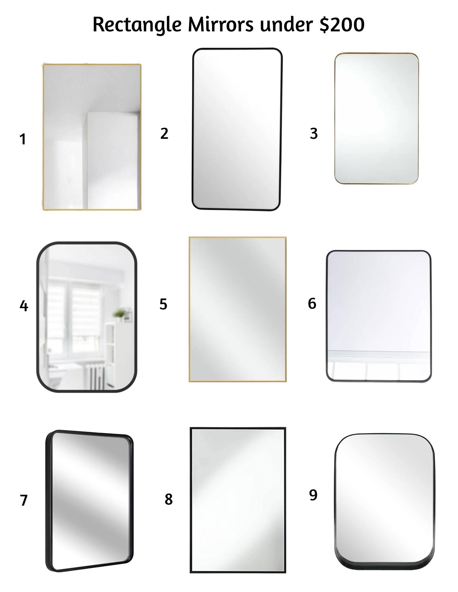 Rectangle Mirrors Under 200