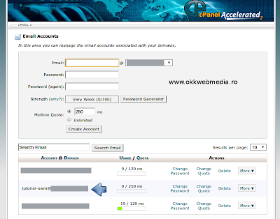 tutoriale cpanel - setare email-domeniu propriu