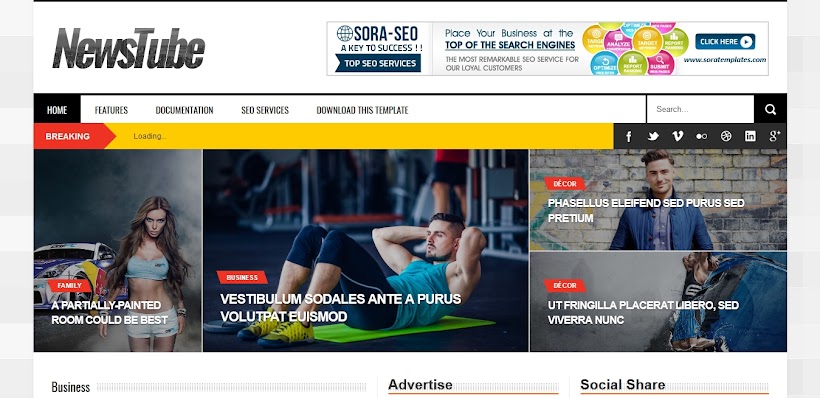 NewsTube Free Blogger Template