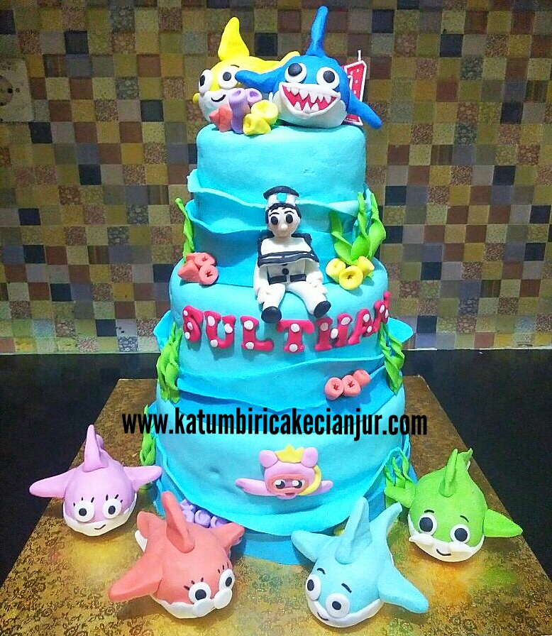Kue Ultah Baby Shark dan Super Wings - Katumbiri Custom Cake Cianjur