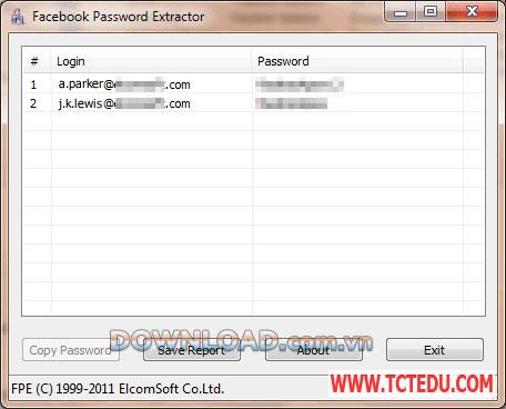 Tải phần mềm Facebook Password Extractor