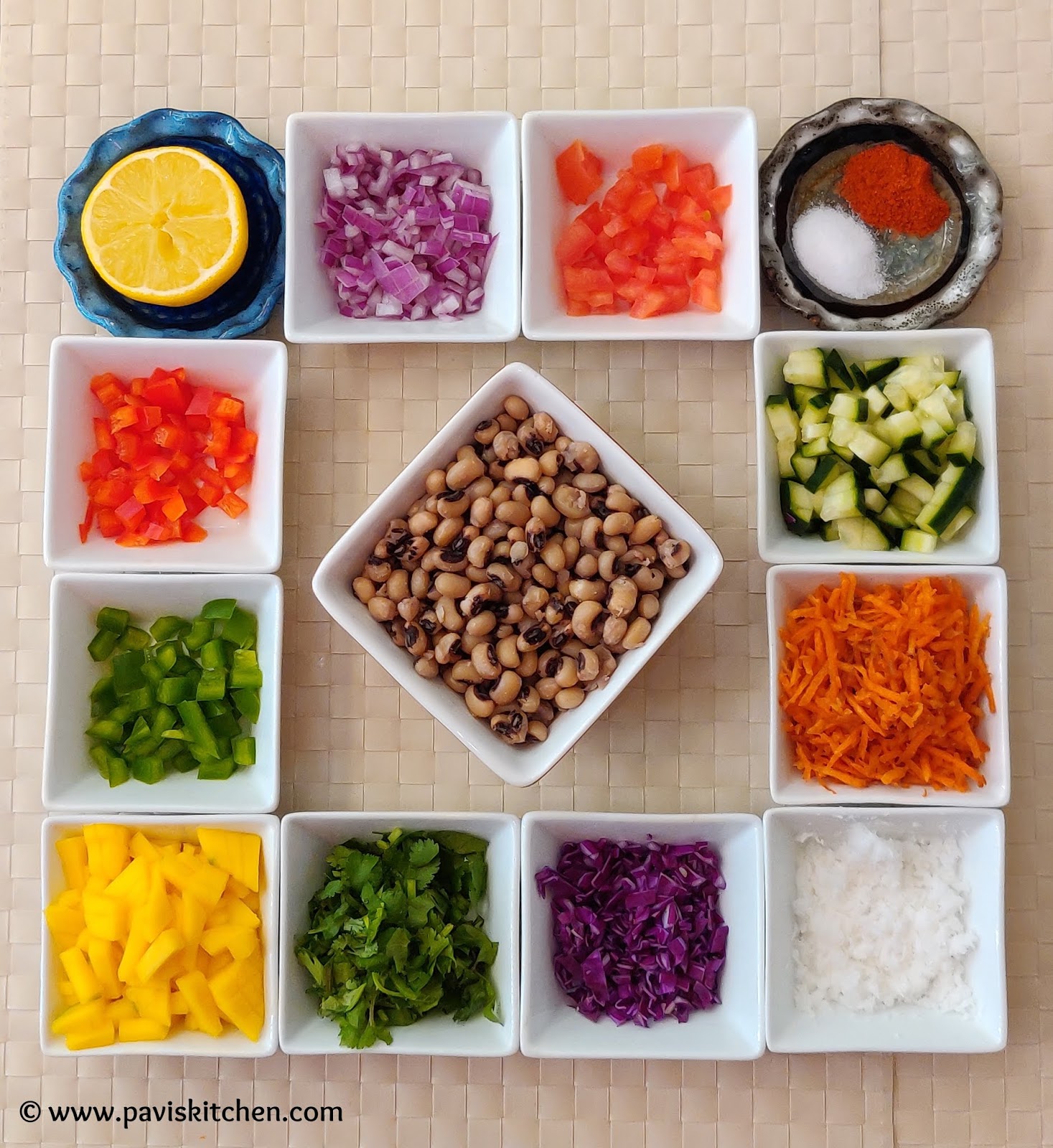 Lobia salad Lobia chaat recipe Karamani salad black eyed peas