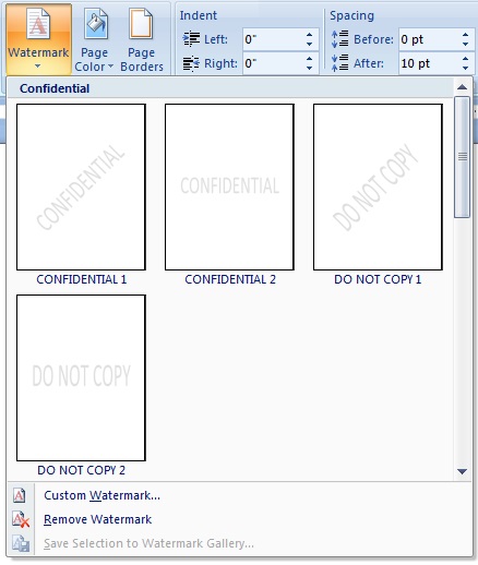 How to insert Watermark in Ms Word with Example