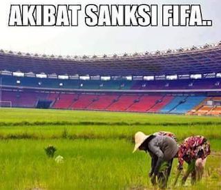 Persipura bubar akibat sanksi FIFA Meme lucu Sanksi FIFA pun mulai tersebar