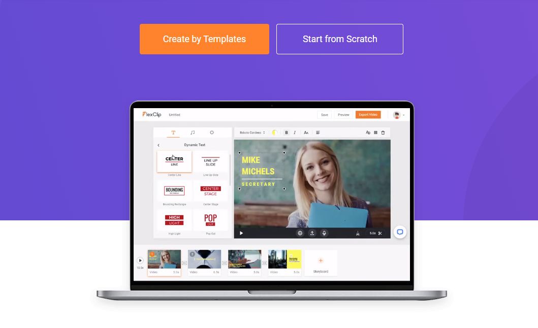 FlexClip is a simple online video creator