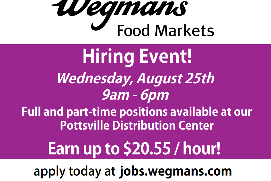 Wegmans to Hold Hiring Event in Schuylkill County