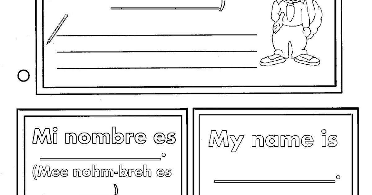 Print And Color Language Flashcards Flashcard For Spanish Phrase Mi 