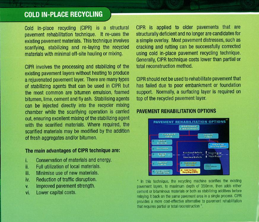 BSPN JKR SELANGOR: COLD IN PLACE RECYCLING (CIPR)
