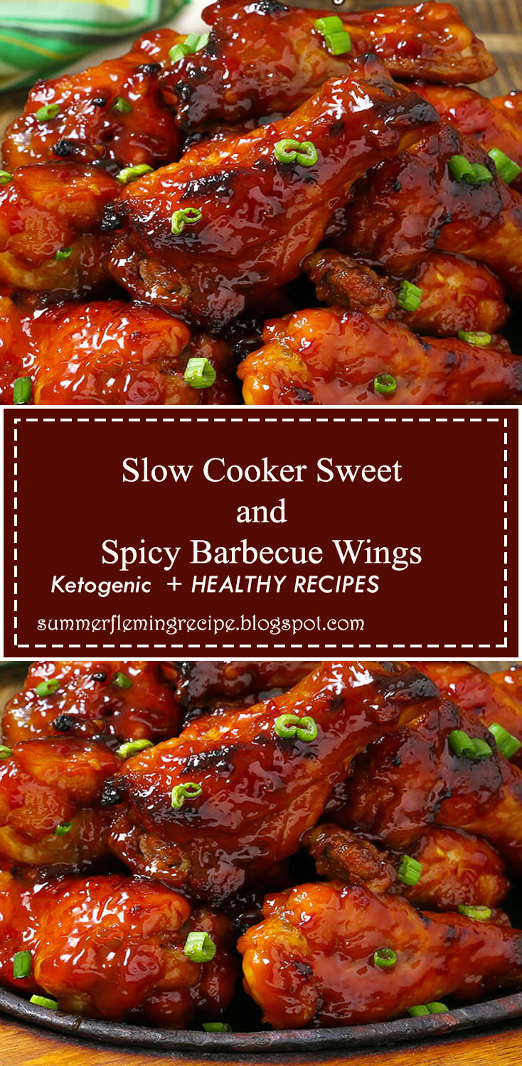 Slow Cooker Sweet and Spicy Barbecue Wings are so tender the meat falls off the bone and melts in your mouth. You get the best of both worlds with this bold barbecue sauce. Made in the crockpot you won't find an easier recipe!  They just about cook themselves.
