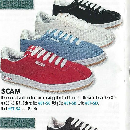 90's Skateboard Nostalgia 1995 Etnies Scam Skateboarding Shoe