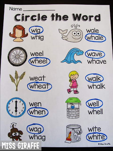 Miss Giraffe's Class: Digraphs Activities for First Grade and Kindergarten